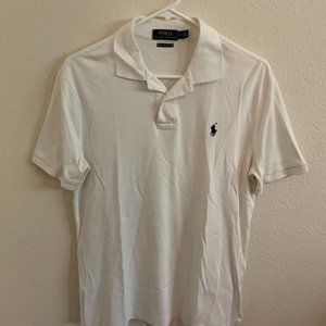 Polo Ralph Lauren Pima Soft Touch White Mens Short Sleeve Polo Shirt Size M